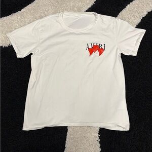 AMIRI White T-Shirt with Red Accents